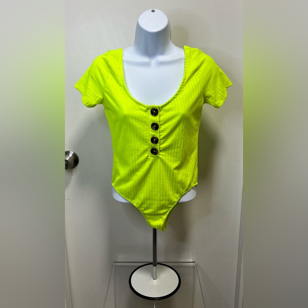 Neon Button-Front Bodysuit Size M